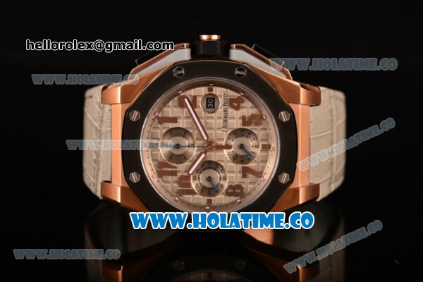 Audemars Piguet Royal Oak Offshore Clone AP Calibre 3126 Automatic Rose Gold with Grey Dial and Arabic Numeral Markers- PVD Bezel (EF) - Click Image to Close